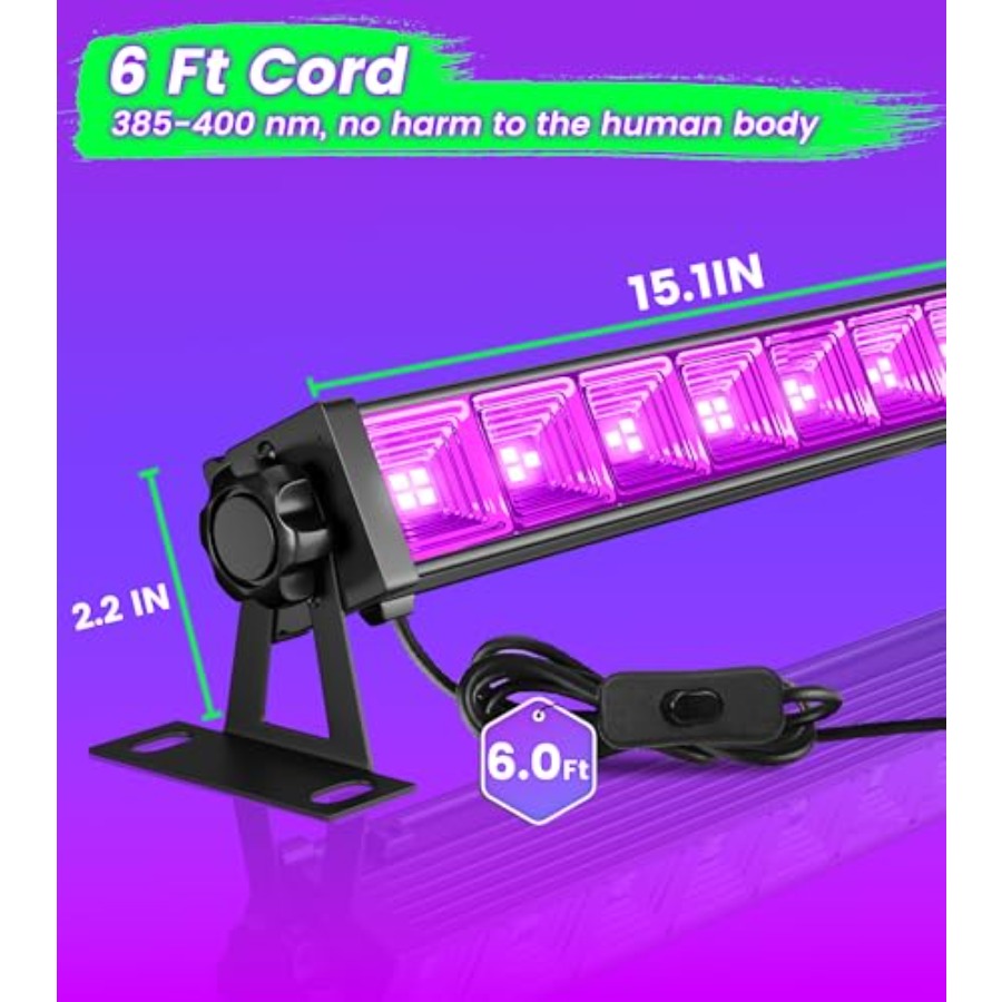 4W Pack LED Black Light Bar, B - đánh giá và giá Light Switch