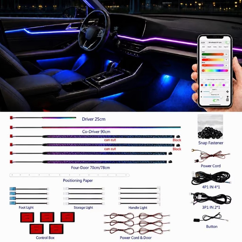 Car Ambient Lighting Kit 18 in - đánh giá và giá Door Handle
