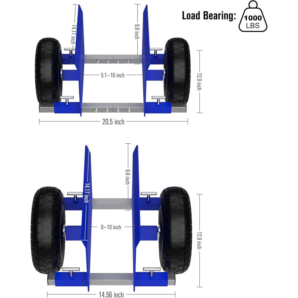 Adjustable Panel Dolly with 2x - đánh giá và giá Door Handle