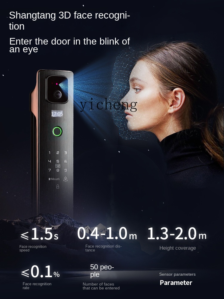 cc293d Face Recognition Smart  - đánh giá và giá Door Lock