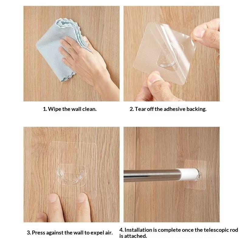 4 PCS Transparent Adhesive Cur - đánh giá và giá Curtain Rods