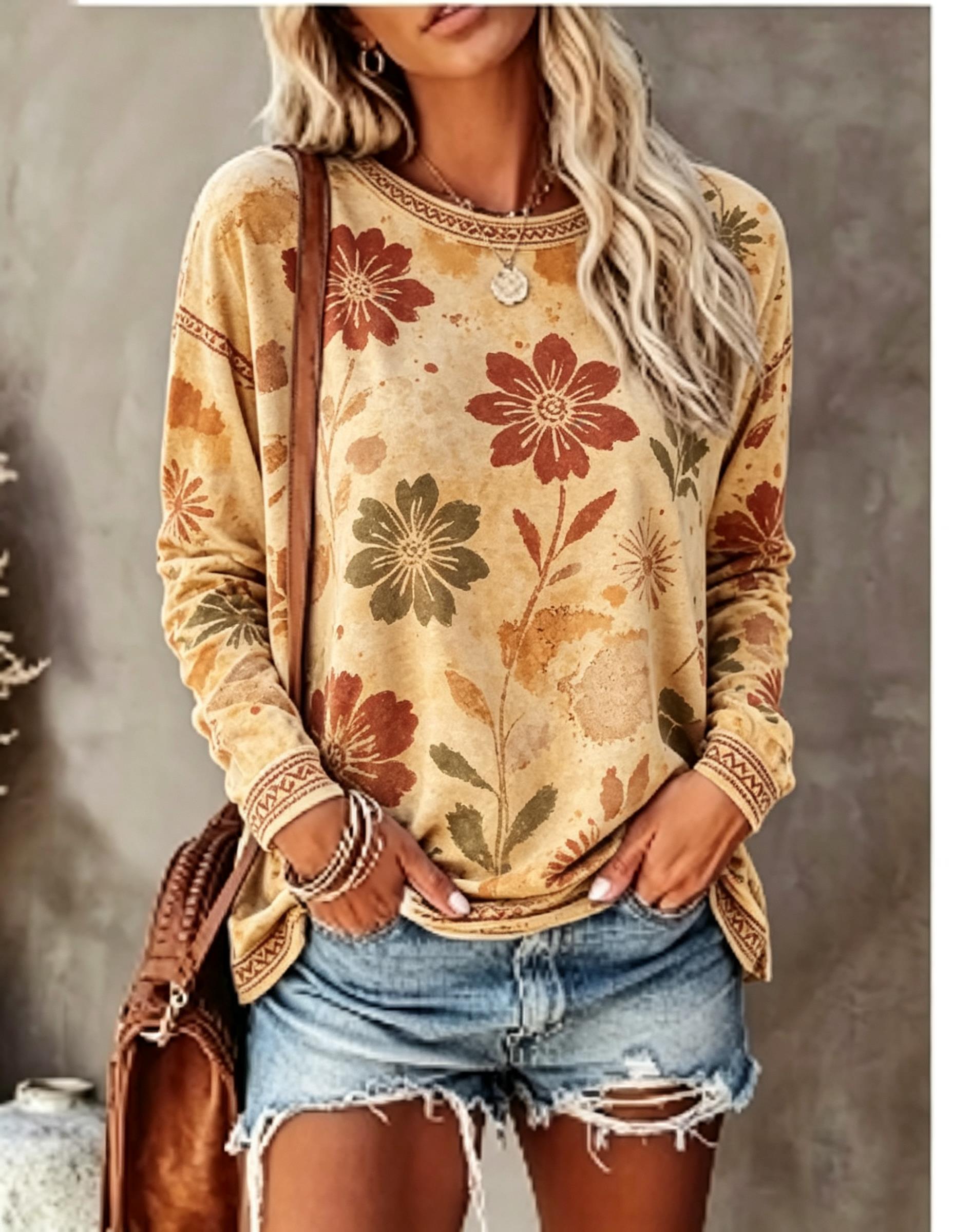 Women Crew Neck Long Sleeve T‑ - đánh giá và giá Wallpaper