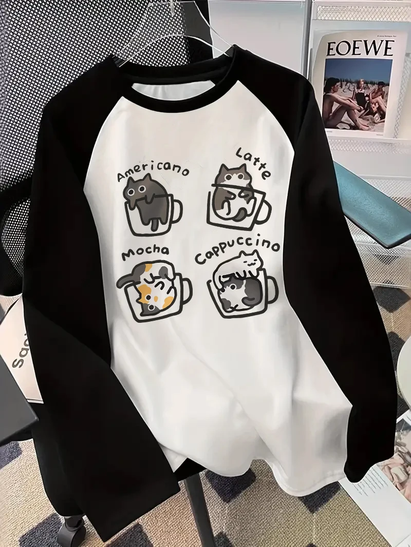 Coffee Cat Long Sleeve T-Shirt - đánh giá và giá Wallpaper