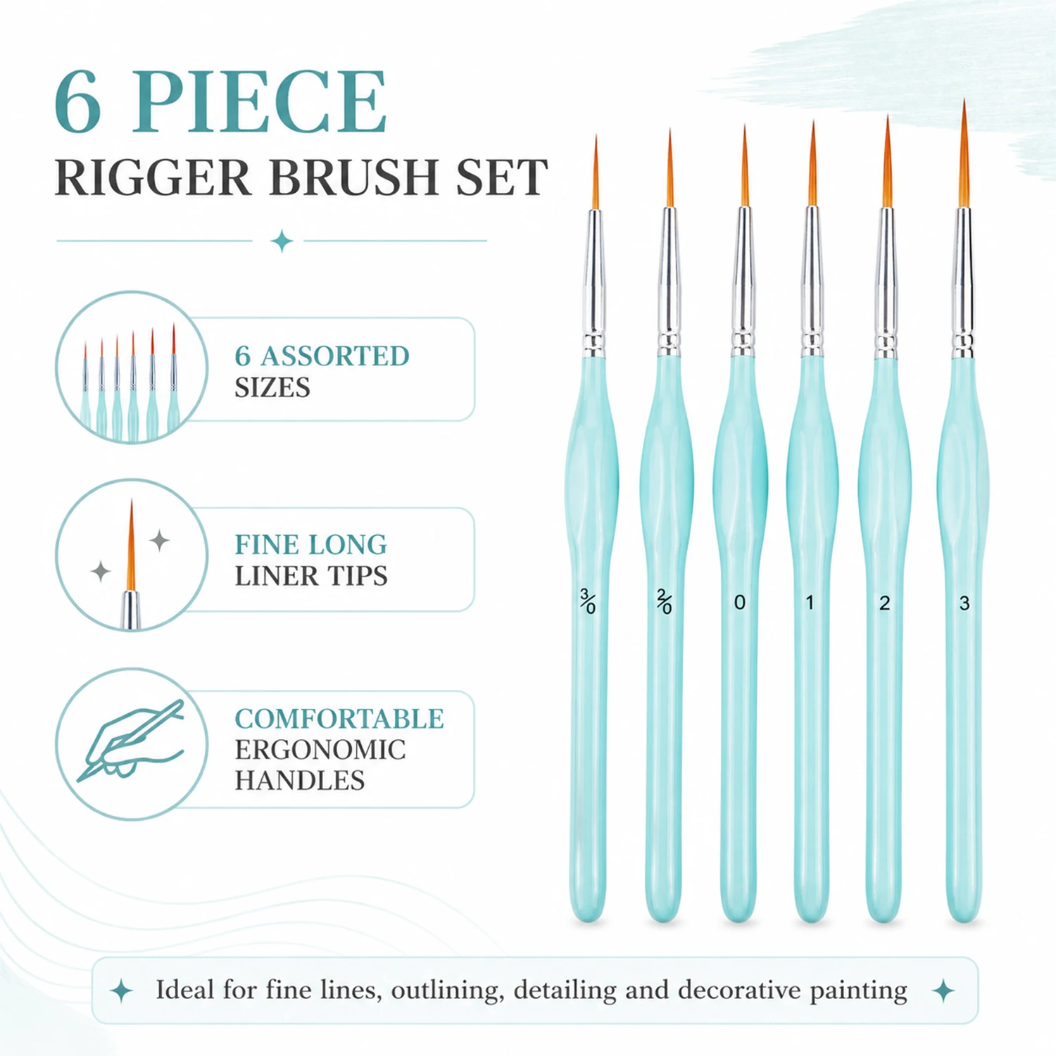 6pcs Rigger Paint Brushes Set, - đánh giá và giá Paint Brush